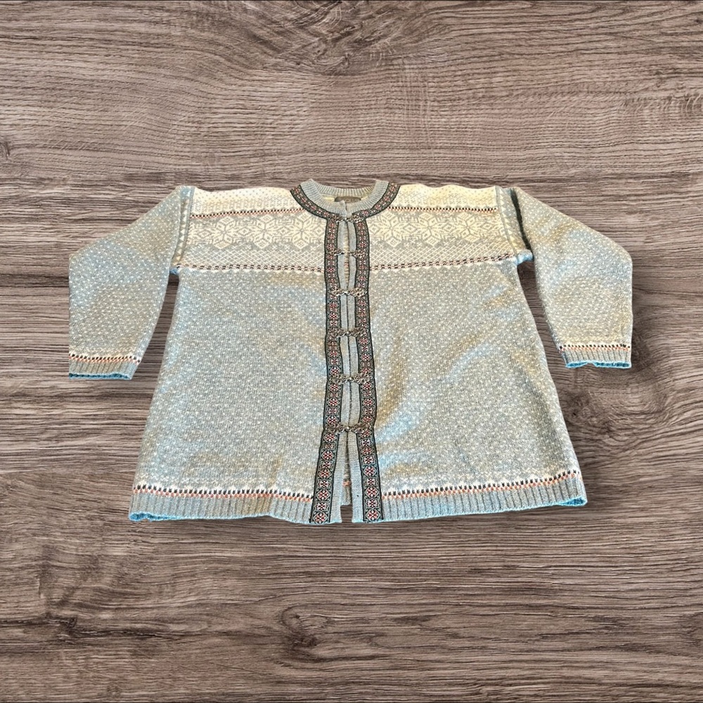Squaw Valley Women’s Nordic Fair Isle Wool Cardigan Sweater Size Medium